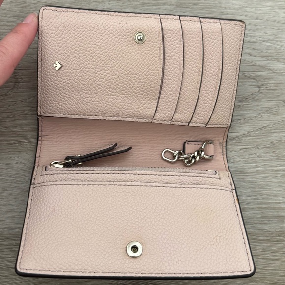 Kate Spade Margaux Small Key Ring Wallet Colorblock Pink Burgundy - Picture 6 of 8